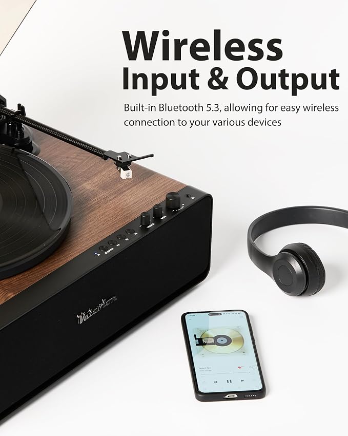 Vinyl Record Player, High Fidelity Belt Drive Turntable