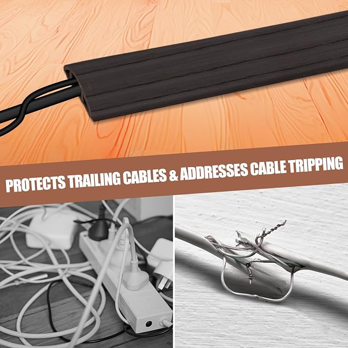 Floor Cord Cover Self Adhesive Cord Hider, 3.3FT Cable Management, Extension