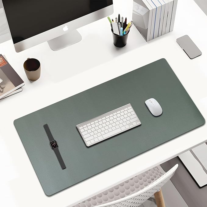 KINGFOM Desk Pad Office Desktop Protecter, PU Leather Desk Mat Blotters