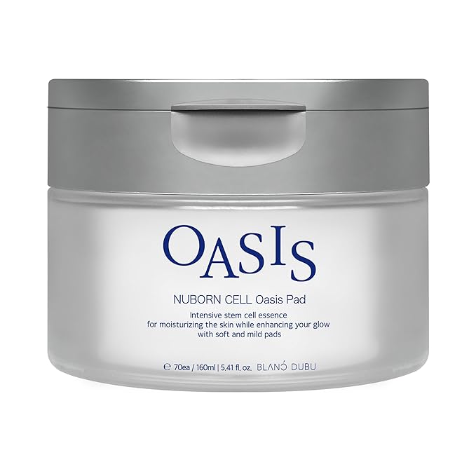 Nuborn Cell Oasis Pad | Korean Skin Care Toner Pads with Stem Cell Serum & PHA | Hydrating Face Cleansing Pads for Glowing Skin, 70 Count