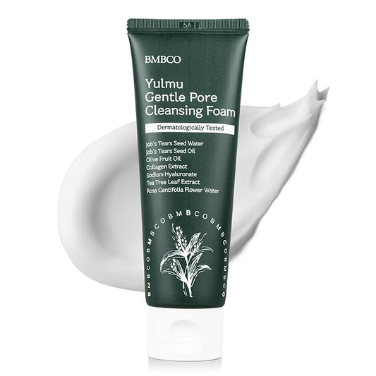 BMBCO Gentle Pore Cleansing Foam for Sensitive Skin – Yulmu Vegan Face Wash with Natural Surfactants & Hydrating Formula, 120g