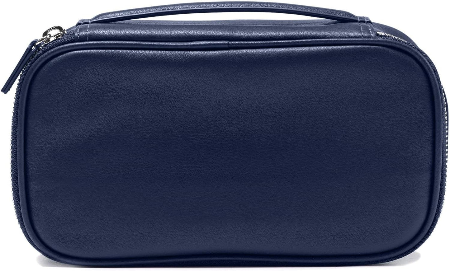 Leatherology Navy Blue Medium Travel Organizer - Zipped mesh storage pocket, elastic loops for organization, metal zipper with leather pull