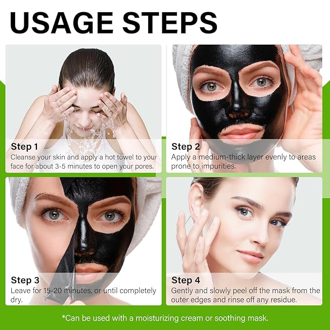 Peel Off Face Mask, Activated Charcoal Black Head Remover for Face, Deep Cleansing Nose Black Head, Proes, Dirts and Oil for Women Men, 120g/4.23fl.oz