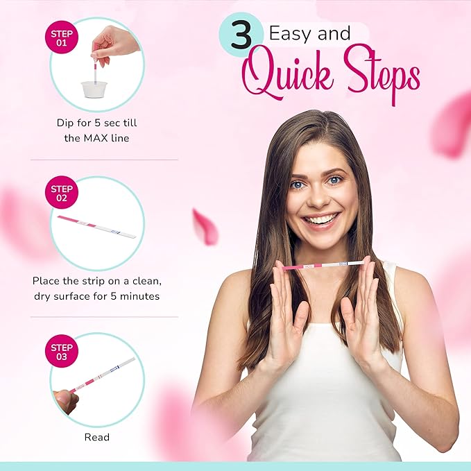 Clinical Guard 100 Pregnancy Tests Strips - Sensitive & Accurate Measurement Within 5 mins - Early Detection Pregnancy Test Strip - Easy to Use for Home Tests - HCG Test Strip Kit
