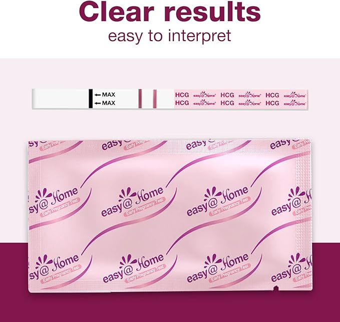 Easy@Home 60 Pregnancy Tests, FSA Eligible, 60 Hcg Test Strips Early Detection - Bulk Pregnancy Strips