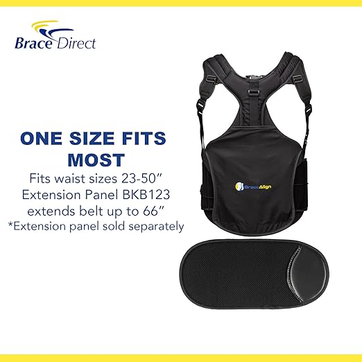 TLSO Thoracic Back Brace with Extension Panel, Bariatric Pain Relief for Kyphosis, Scoliosis, Post‑Surgical Recovery PDAC L0456/L0457 - Fits Waist up to 66 in
