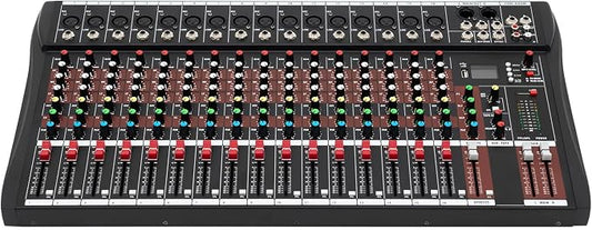 16 Channel Audio Mixer, Soundboard Mixing Console Sound Mixer DJ Sound