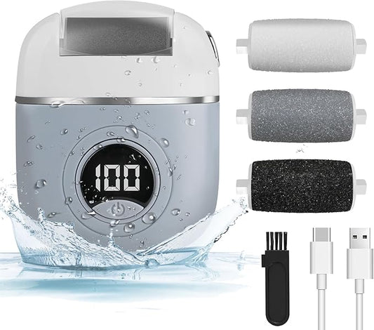 Automatic Callus Remover for Feet, Rechargeable Pedicure Tools for Feet, Electric Foot Callus Remover with 3 Roller Heads 2 Speed, Waterproof Foot File Perfect for Dead Hard Cracked Dry Skin