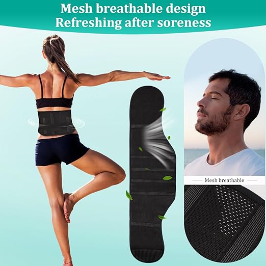 Adjustable Back Brace for Lower Back Pain & Sciatica Relief - Unisex Lumbar Support Belt for Herniated Disc, Posture Correction, Breathable Design for Work, Sports (B92,XX-Large)