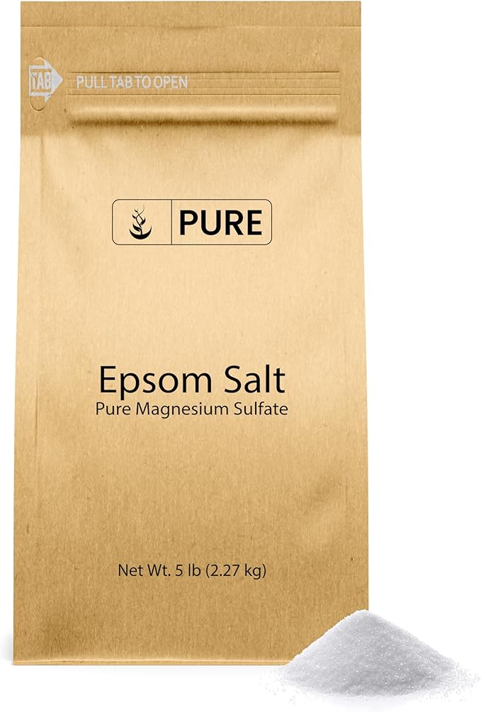 Pure Original Ingredients Epsom Salt (5 lb) Pure Magnesium Sulfate, Soaking Solution