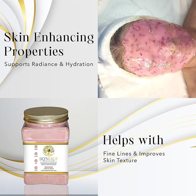 Red Gold Lactic Acid Jelly Face Mask | HydroGlo Jelly Mask for Skin Hydration | Radiance and Reduced Pigmentation | Vajafacial Jelly Mask | 12 Applications (30 Fl Oz)