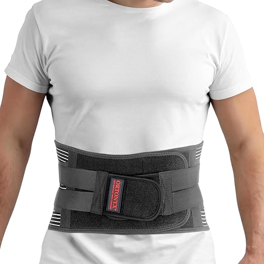 ORTONYX Lower Back Support Belt for Men and Women, Heavy Wok Lifting, Back pain Relief, Herniated Disc, Sciatica/Black L
