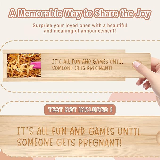 Pregnancy Announcement for Grandparent Husband, Pregnancy Test Keepsake Box, Baby Announcement Reveal Gifts Ideas for Husband Grandparents Friends