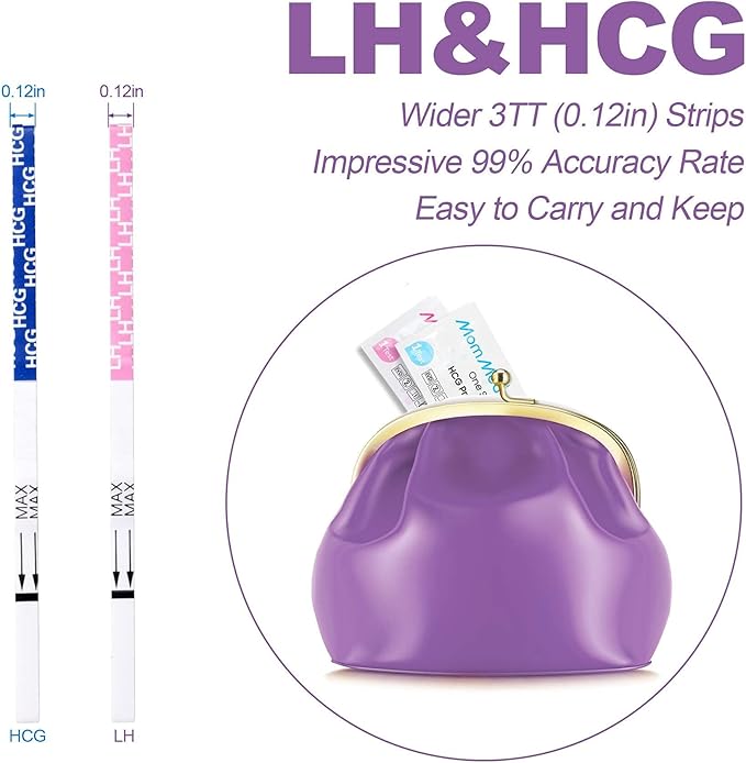 MomMed Ovulation Test Strips, Ovulation and Pregnancy Tests (LH50-HCG20), Includes 50 Ovulation Tests and 20 Pregnancy Tests with 70 Urine Cups, Accurately Track Ovulation and Detect Early Pregnancy