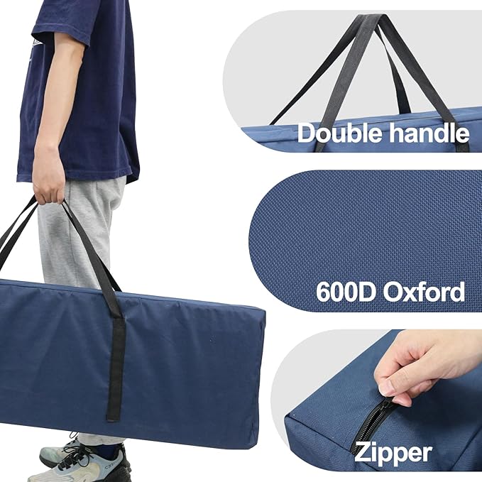 BESTHLS Camping Chair Replacement Bag, 39 Inch Extra Large Zippered Cot Bag, Waterproof Foldable Carrying Case with Handle Strap, Large Mouth fits Most Cots & Chairs for Travel Outdoor 2Pack