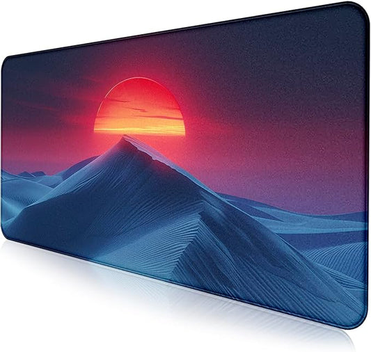 Mountain Peak Beautiful Scenery Game XXL Mouse Pad, Sunset Hill Extended