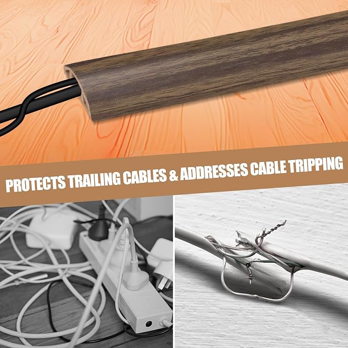 Floor Cord Cover Self Adhesive Cord Hider, 20FT Cable Management, Extension