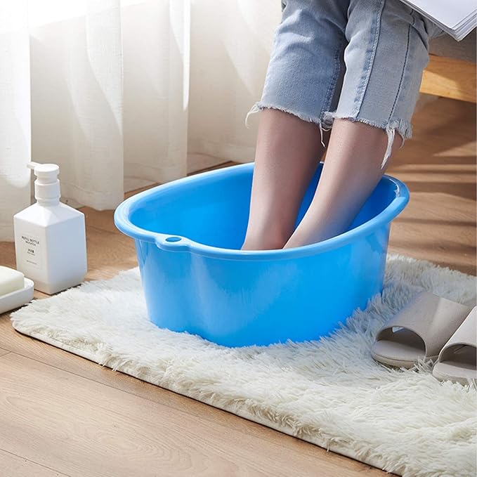Foot Soaker: Plastic Foot Spa Basin With Massage Dots - Room Spa Bathtub for Hiwell Massage & Feet Care (Pink)