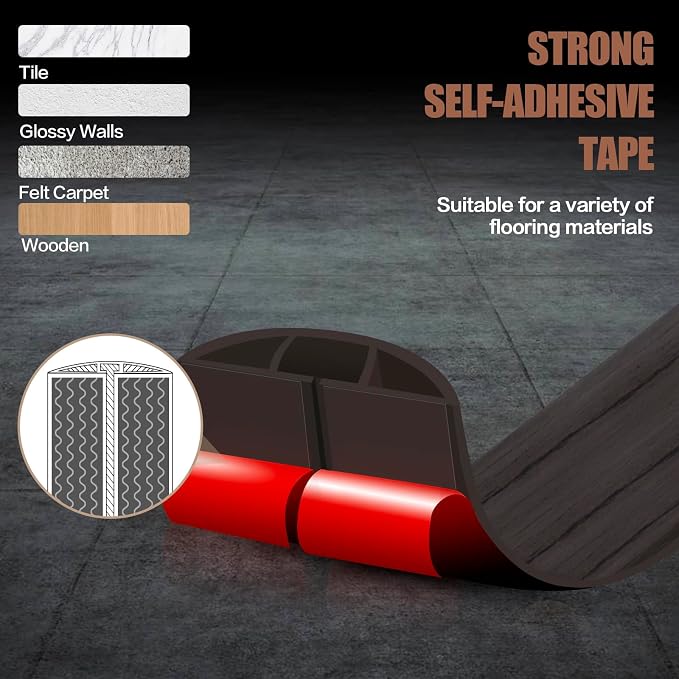 Floor Cord Cover Self Adhesive Cord Hider, 3.3FT Cable Management, Extension