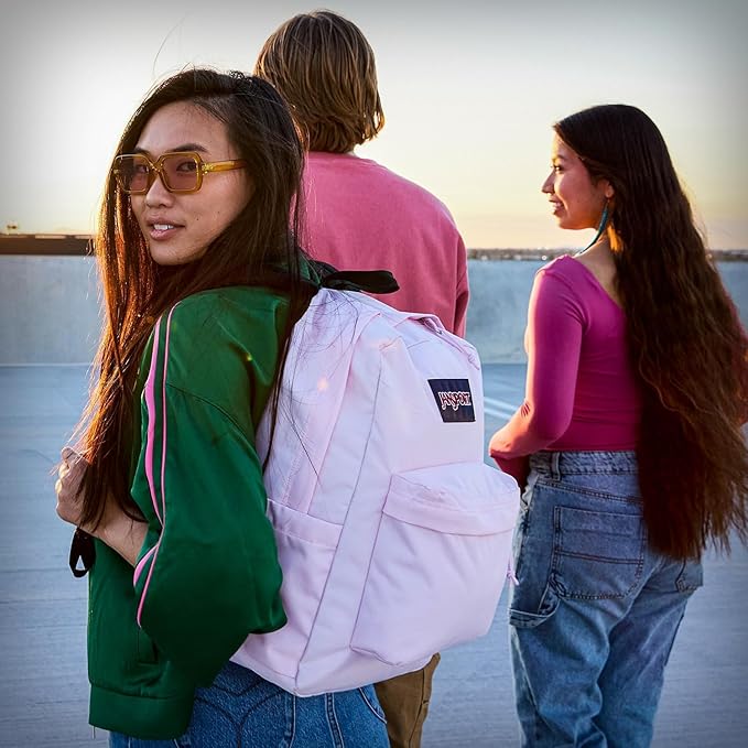 JanSport SuperBreak One Backpack - Durable, Lightweight Bag with 1 Main Compartment, Front Utility Pocket with Built-in Organizer, Premium Backpack, Hiblisscus