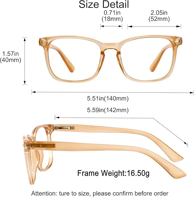 YEIN Bifocal Reading Glasses with Blue Light Blocking Lenses, Bifocal Reader for Women and Men, Vintage Square frame with Spring Hinge (+0.00/+1.25 magnification)