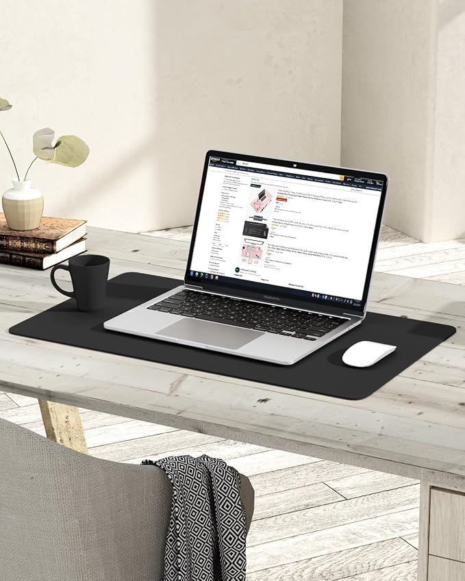 YSAGi Non-Slip Leather Desk Pad, Waterproof Laptop Computer Desk Keyboard Mat