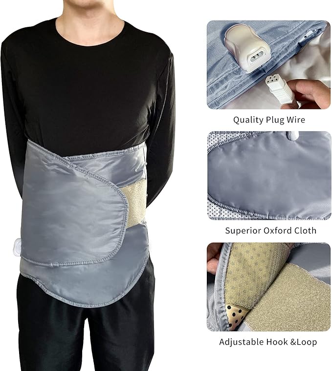 360° Whole Circle Heat Sauna Belt Abs Sculptor Vibration Massager Fast Heating Stomach Cellulite Removal Waist and Abdominal Trainer Lower Back Body Shape Belly Exercise Pain Relief(Widened Version)