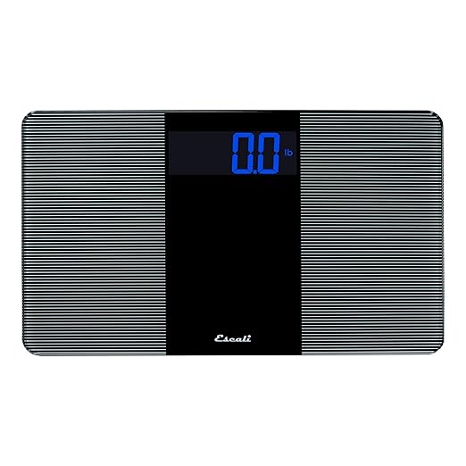 Escali Extra Wide Digital Bathroom Scale for Body Weight with Wide Platform for Natural Stance and Stability, High Capacity of 400 lb, Batteries Included