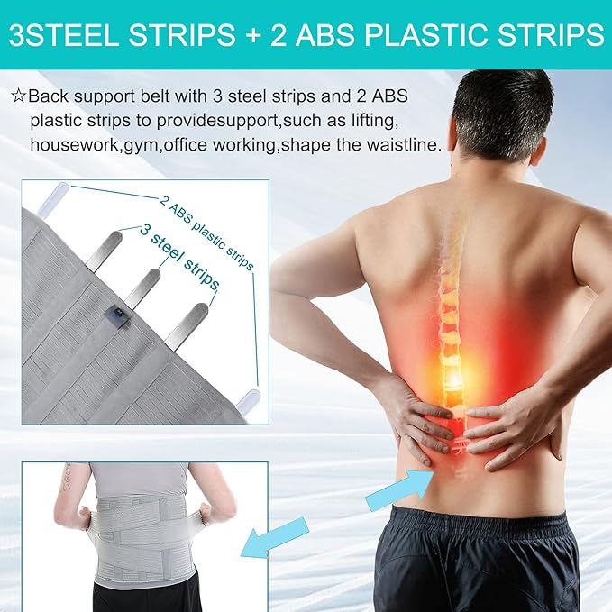 Back Support,Entire Back Brace, Lumbar Support Belt for Women & Men, Adjustable Waist Trainer Belt for entire Back Pain Relief, Keeps Your Spine Straight and Safe(S)