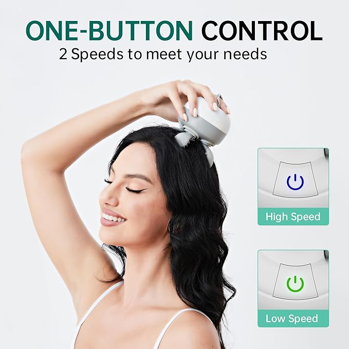Electric Scalp Massager, Cordless Head Massager for Hair Growth Stress Relax, Waterproof Hair Head Scratcher 8 Massage Claw, Pet Cat Massager, Rechargeable Gifts
