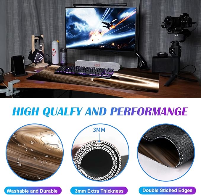 Extra Large Space Earth Table Mat, Dirt Resistant Creative Milky Way Table Mat