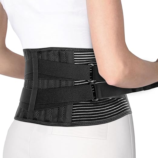 ORTONYX Lower Back Support Belt for Men and Women, Heavy Wok Lifting, Back pain Relief, Herniated Disc, Sciatica/Black L