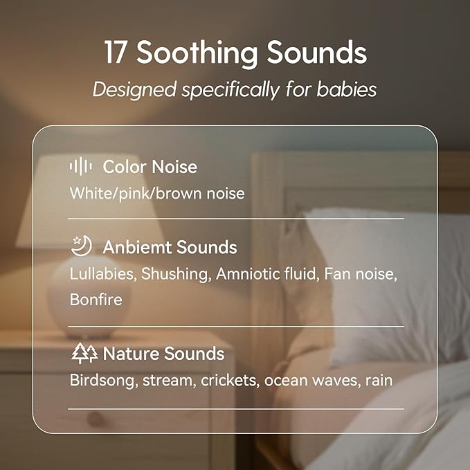 Babelio Sound Machine for Sleep Macaron Portable Sound Machine for Kids Adults, 17 Soothing Sounds, Travel, Timer Cyan