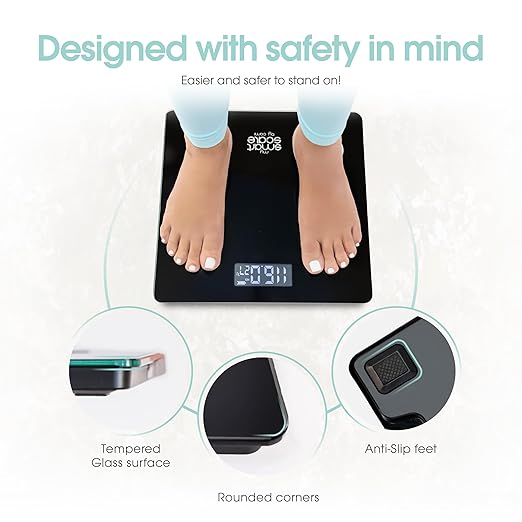 Powerfit Smart Scale for Body Weight - Digital Weight Scale for Men and Women, Body Scale Weight, Weighing Machine, Digital Bathroom Scale for Body Weight with BMI, Body Fat, Muscle Mass