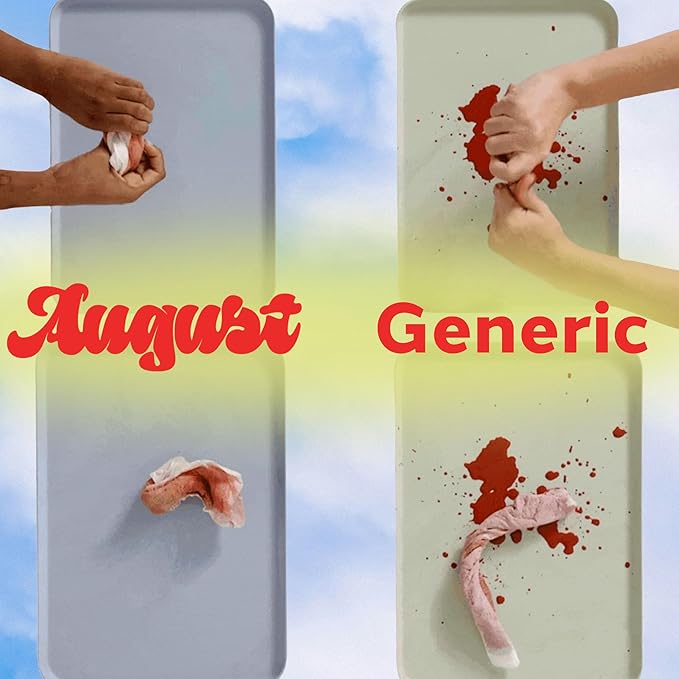 August Organic Cover Menstrual Pads for Women and Anyone Who Menstruates, Super Absorbency, 4 Organic Cotton Super Pads with Wings, Compostable Wrappers, Fragrance Free