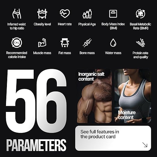 Professional 56 Metrics Smart Body Composition Scale with WiFi, BMI, BMR, Muscle Mass, Bioimpedance Analysis Machine, Most Accurate Body Fat Scale Digital, Apple Health&Google Fit, Body Analyzer
