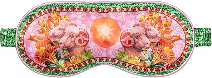slip Pure Silk Sleep Mask - 100% Pure 22 Momme Mulberry Silk Eye Mask - Comfortable Sleeping Mask with Elastic Band + Pure Silk Filler and Internal Liner, Zodiac Collection: Aries
