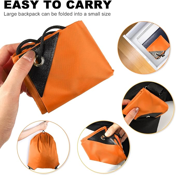 GoodtoU Drawstring Bags, Nylon Backpacks with Drawstring Closure for Sport, Traveling, Team (Orange, 128Pcs)