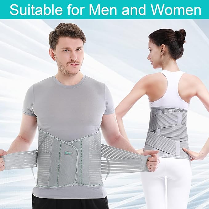 Back Support,Entire Back Brace, Lumbar Support Belt for Women & Men, Adjustable Waist Trainer Belt for entire Back Pain Relief, Keeps Your Spine Straight and Safe(S)