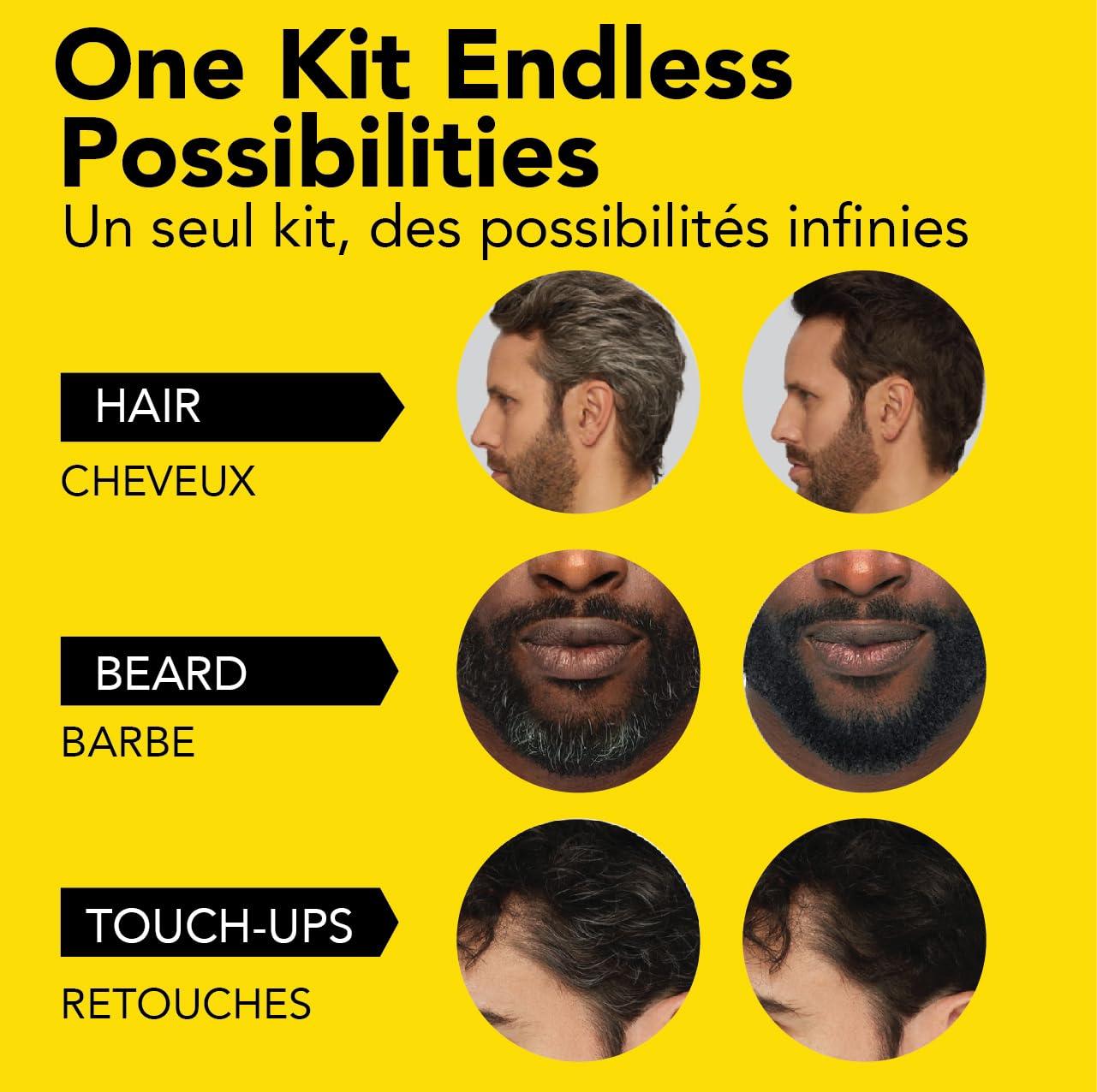 CLEVERMAN Black Hair & Beard Dye for Men, All-in-One Reusable Kit - Natural-Looking Gray Coverage, Professional-Quality, Ammonia-Free, 3.38 Fl Oz (1 Pack), Black, Suitable for Black Hair