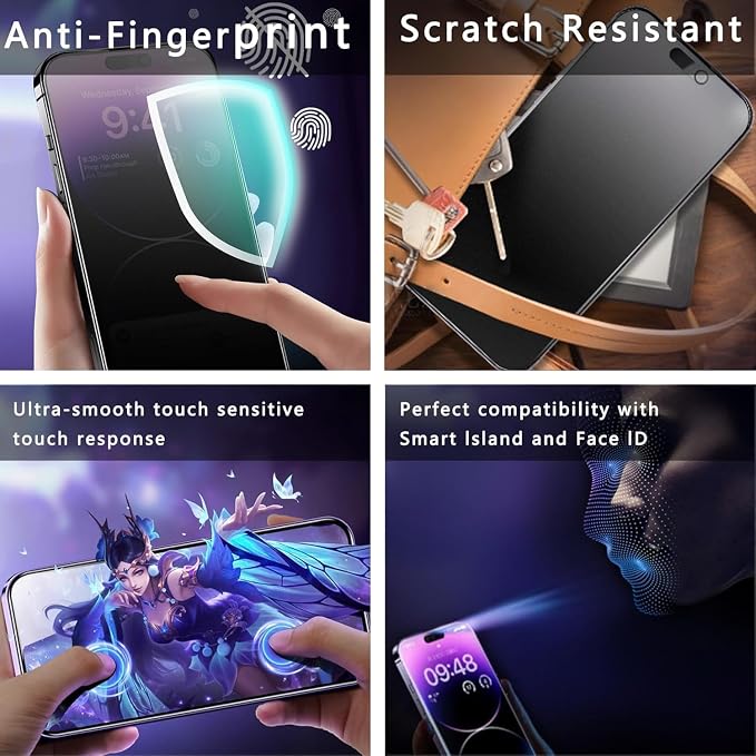 Matte Privacy Screen Protector for iPhone 17 Pro Max 6.9-Inch, Auto Dust Removal