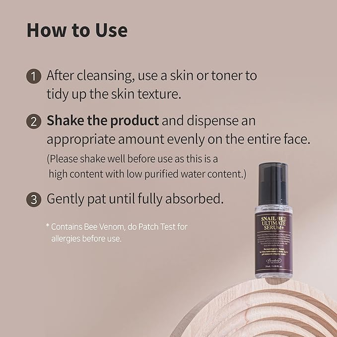 BENTON Snail Bee Ultimate Serum Plus 35ml (1.18 fl.oz.) - Snail Secretion Filtrate, Bee Venom, Tea Tree Leaf Water Contained Skin Nourishing & Soothing Facial Serum for Sensitive, Dry Skin