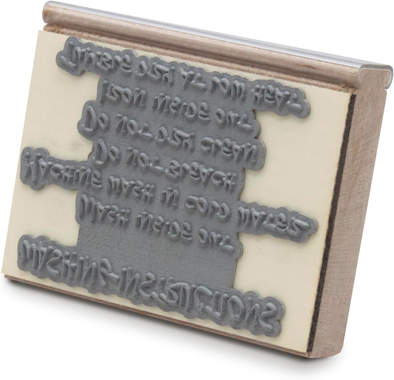 Infusion Custom Text Traditional Wood Stamp with Plastic Handle, 4" x 5"