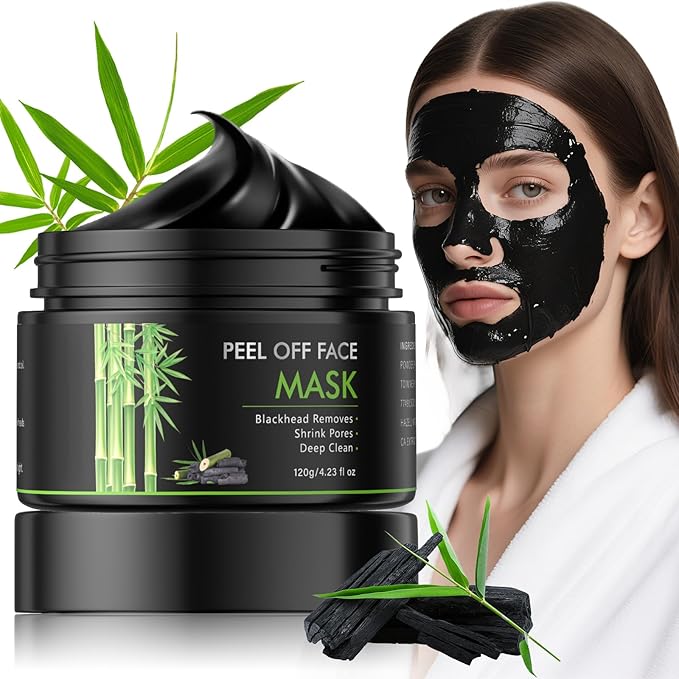 Peel Off Face Mask, Activated Charcoal Black Head Remover for Face, Deep Cleansing Nose Black Head, Proes, Dirts and Oil for Women Men, 120g/4.23fl.oz