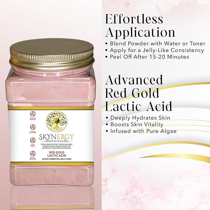 Red Gold Lactic Acid Jelly Face Mask | HydroGlo Jelly Mask for Skin Hydration | Radiance and Reduced Pigmentation | Vajafacial Jelly Mask | 12 Applications (30 Fl Oz)