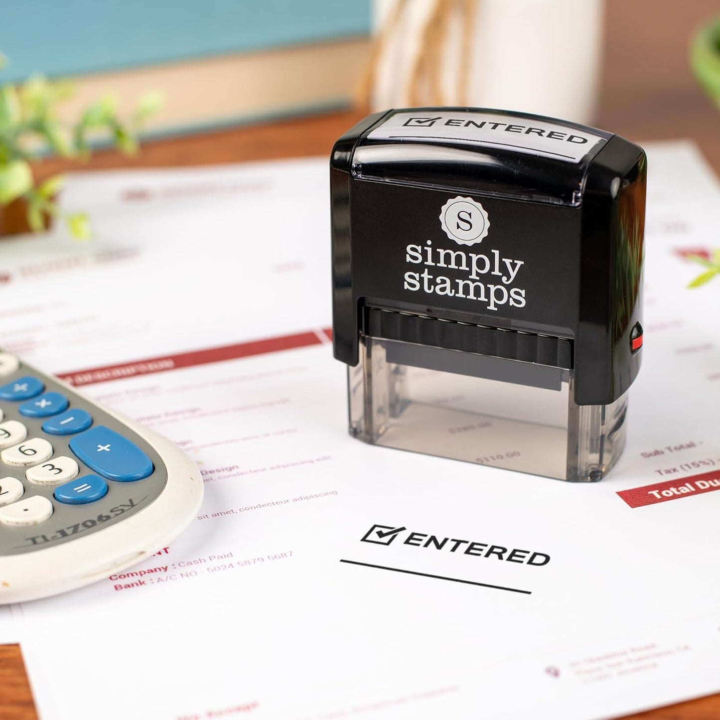 Entered Office Stamp | 4 Different Sizes | 20 Designs | Multiple Color Options | Perfect for Quick Validation of Office Documents (Entered, Medium)