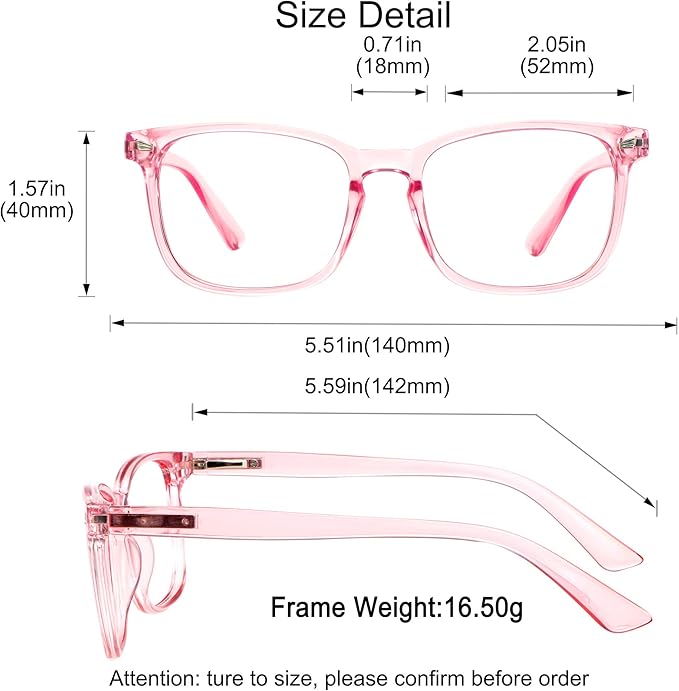 YEIN Bifocal Reading Glasses with Blue Light Blocking Lenses, Bifocal Reader for Women, Vintage Square frame with Spring Hinge (+0.75/+3.25 magnification)