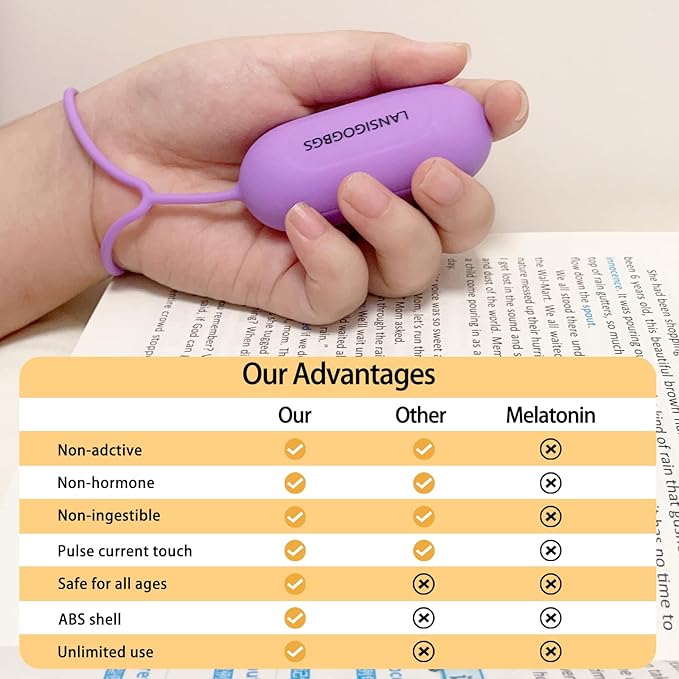 Sleep Instrument,Brain Massage Adjust Heart Rate,Headache Focus Attention,Small and Easy to Carry,Improve Deep Sleep (Purple)