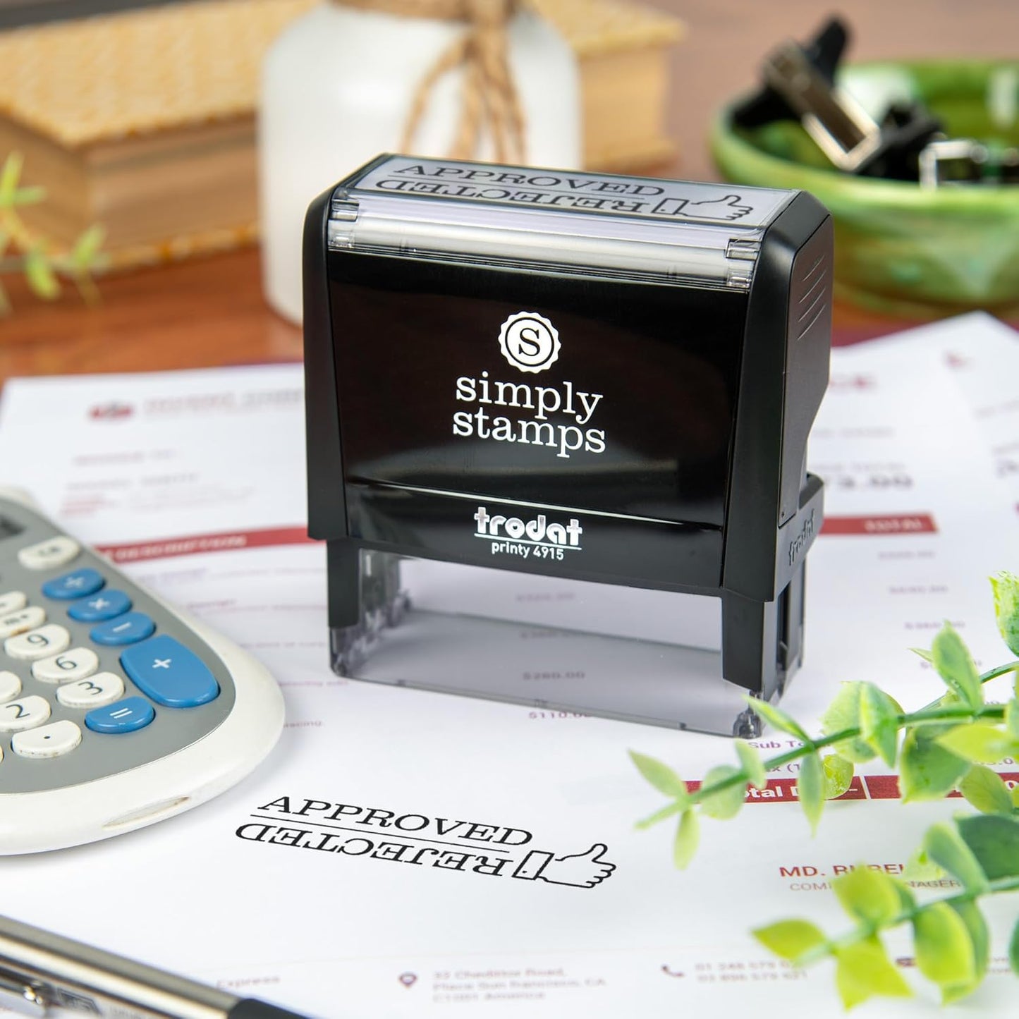 Approved/Rejected Office Stamp | 4 Different Sizes | 20 Designs | Multiple Color Options | Perfect for Quick Validation of Office Documents (Approved/Rejected, Xtra Wide)