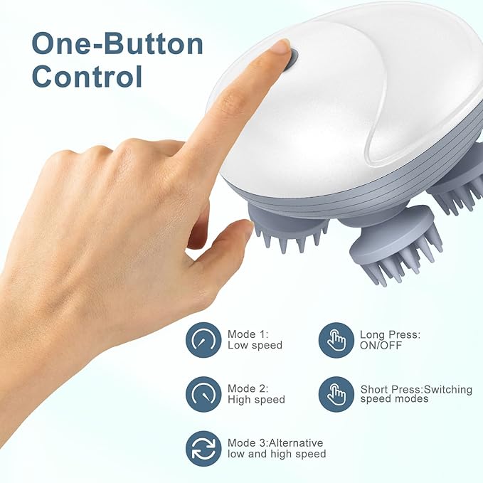 Upgraded Handheld Pet Massager for Dogs and Cats, Electric With 4 Rotatable Heads, Three Modes, for Relieving Tight Stiffness Muscles, Promote Bonding